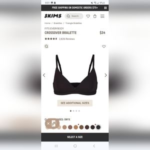 LOT of 2 SKIMS Fits Everybody Bralette (1 Scoop and 1 Crossover Bralette)
